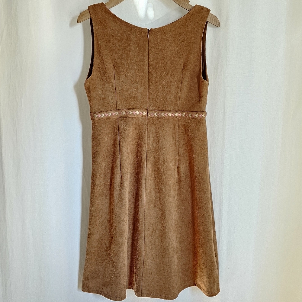Stetson Tobacco Brown Sleeveless Faux Suede Mini Dress - Picture 9 of 16